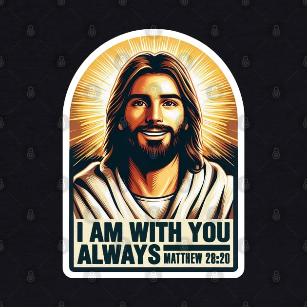 Matthew 28:20 I Am With You Always Jesus Christ by Plushism